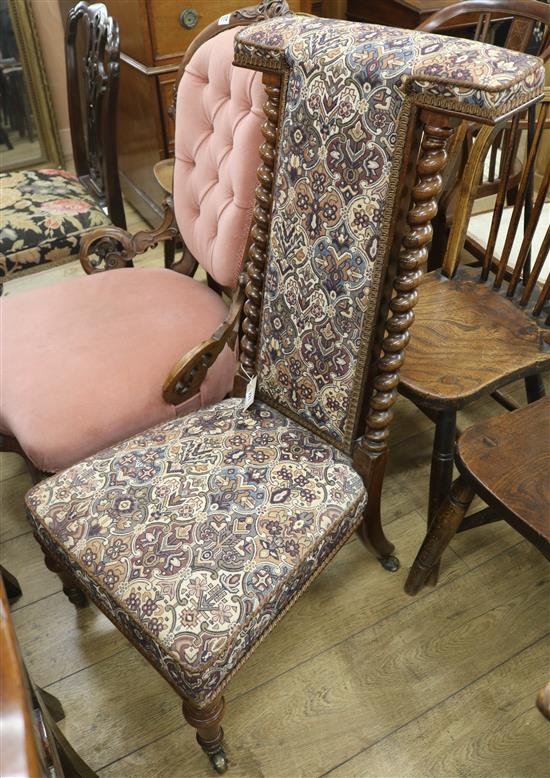 A Victorian prie dieu chair